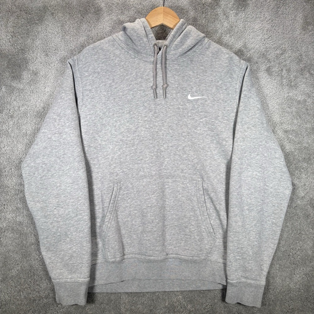 Nike Sportswear Club Fleece Hoodie Sweatshirt Mens L Pullover Gray Embroidered